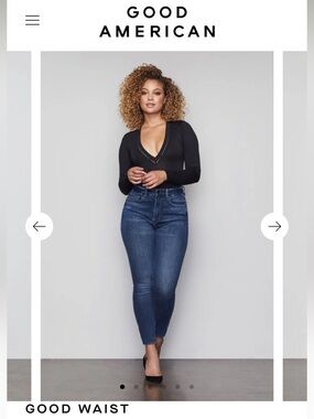 GOOD AMERICAN Good Waist Skinny Jeans in Blue 195. Size 6/28. NWT